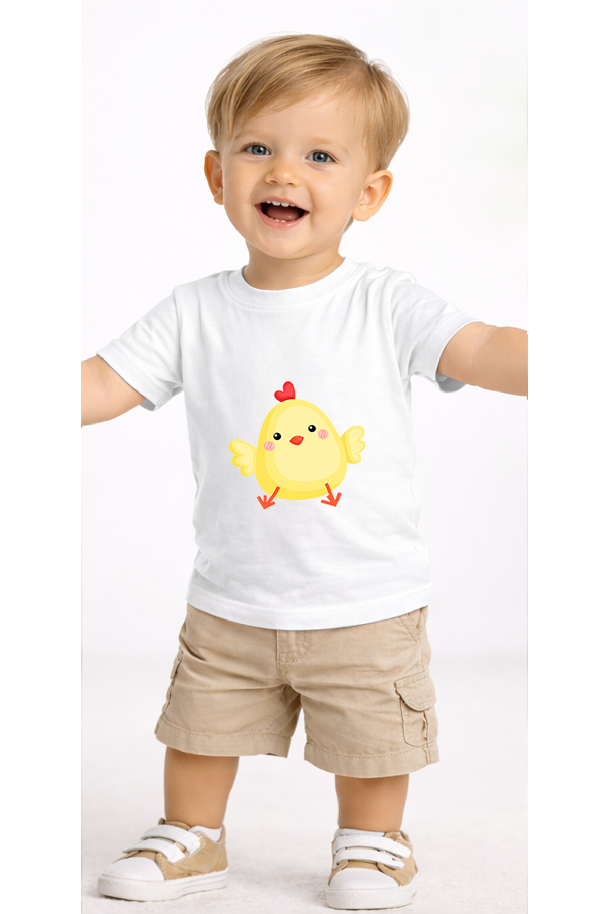 petite pati Beyaz Civciv Bebek Tişört %100 Pamuk Penye Çocuk Tshirt Baskılı fotoğrafı 2 (önizleme)