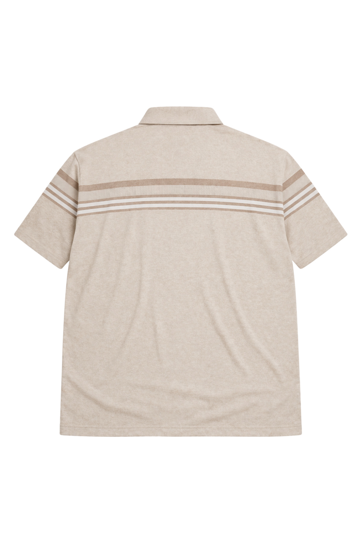 BattalModa Erkek Büyük Beden Melanj Bej Polo Yaka Kısa Kollu Block Tişört 5XL-6XL-7XL-8XL görsel 5