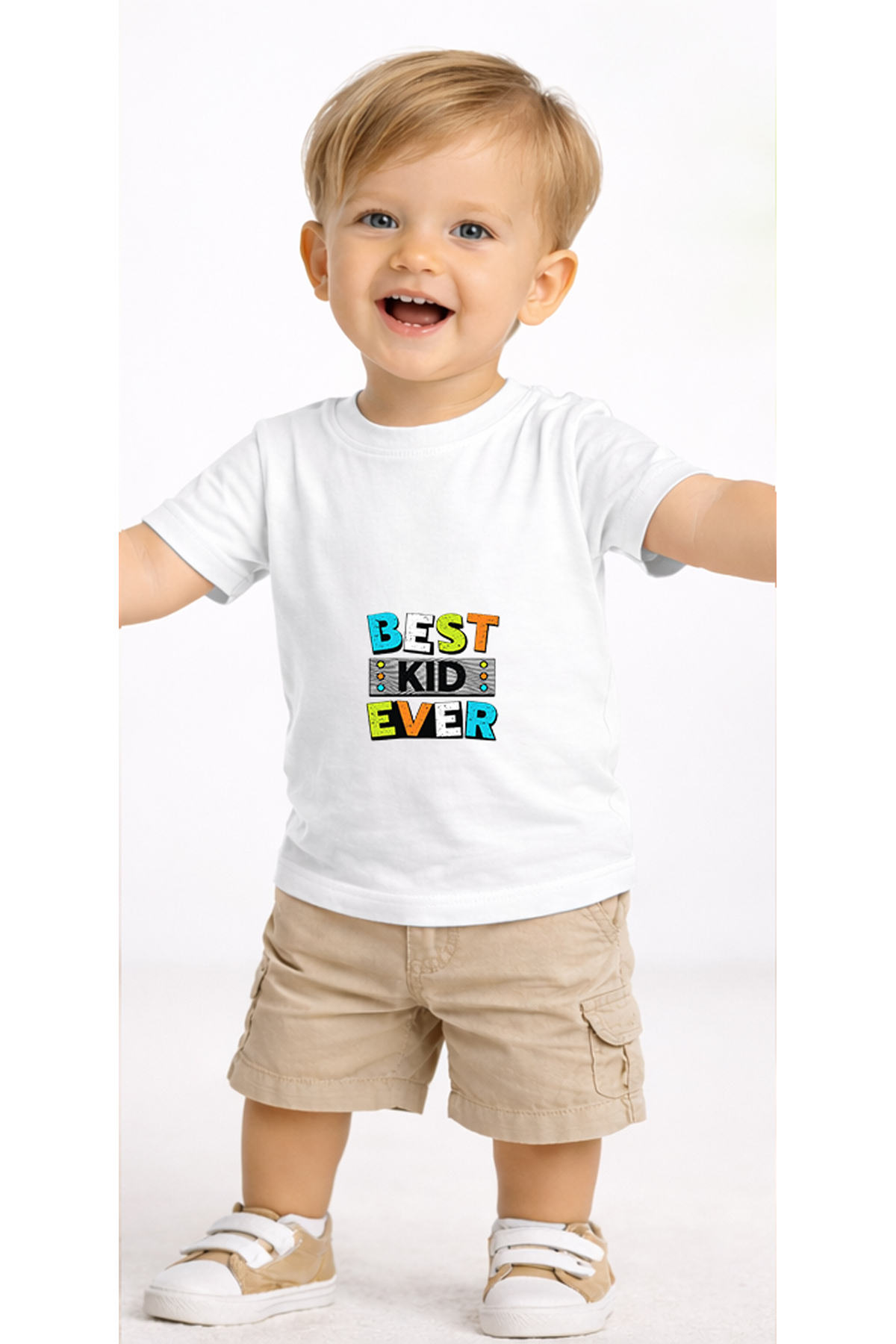 petite pati Beyaz Bestkid Bebek Tişört %100 Pamuk Penye Çocuk Tshirt Baskılı fotoğrafı 2 (önizleme)