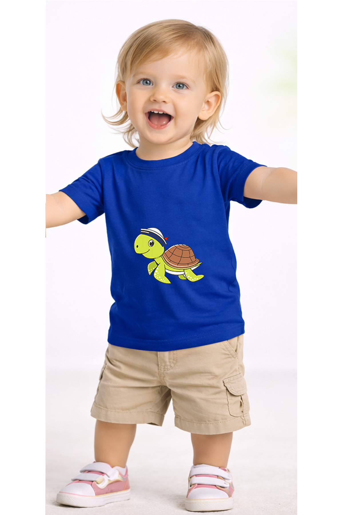 petite pati Mavi Sailorturtle Bebek Tişört %100 Pamuk Penye Çocuk Tshirt Baskılı fotoğrafı 2 (önizleme)