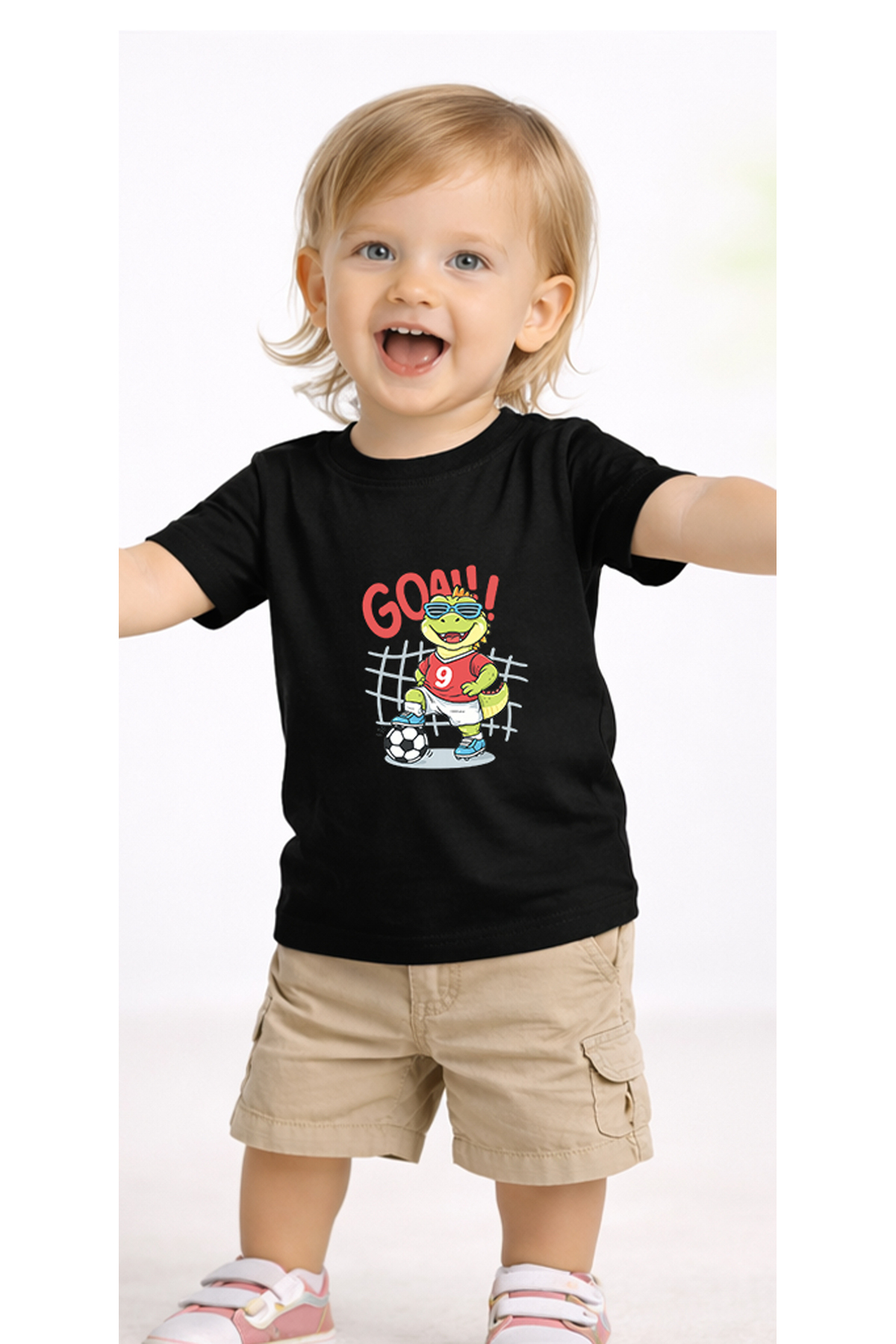 petite pati Siyah Goaltimsah Bebek Tişört %100 Pamuk Penye Çocuk Tshirt Baskılı fotoğrafı 2 (önizleme)