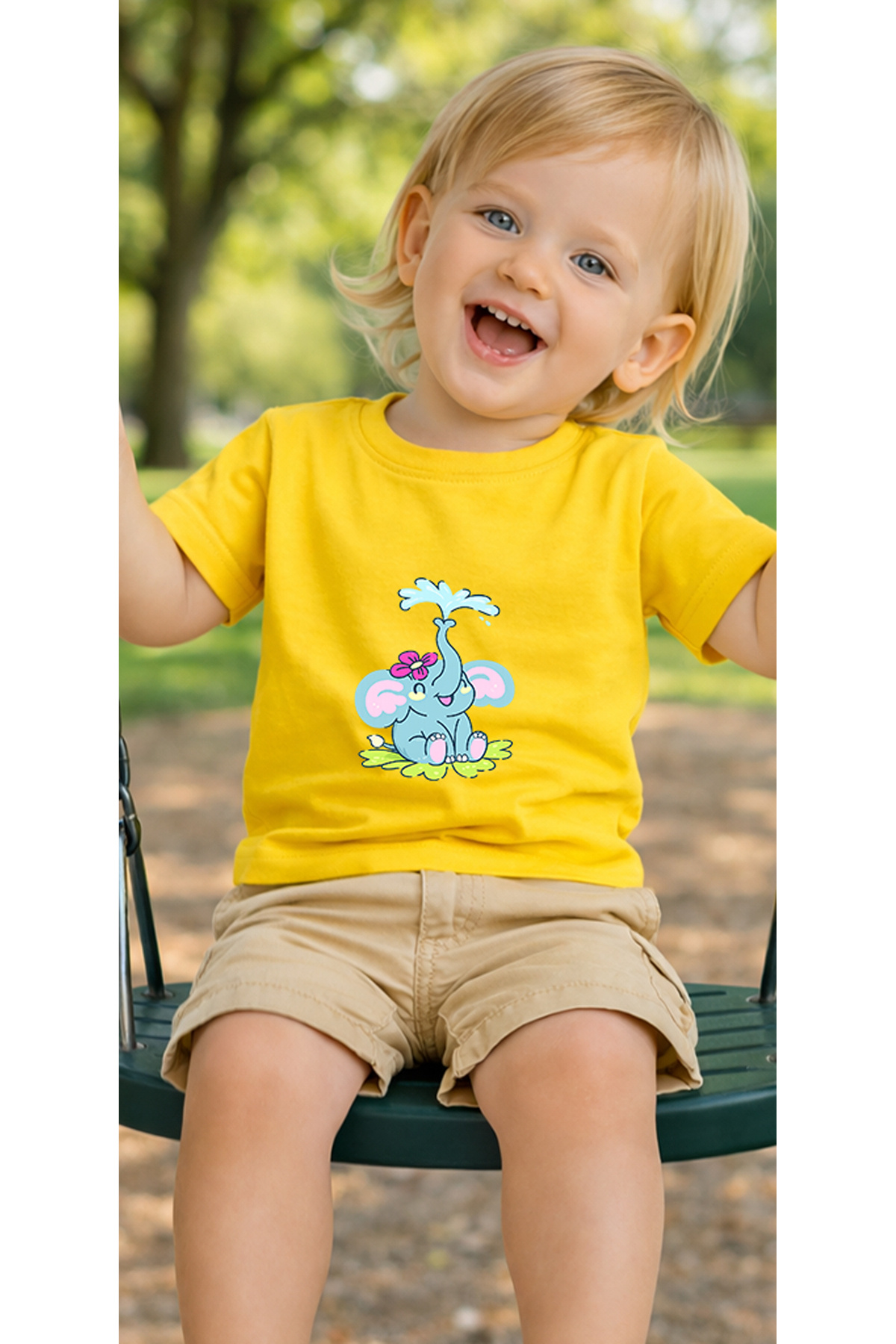 petite pati Sarı Fillwater Bebek Tişört %100 Pamuk Penye Çocuk Tshirt Baskılı fotoğrafı 3 (önizleme)