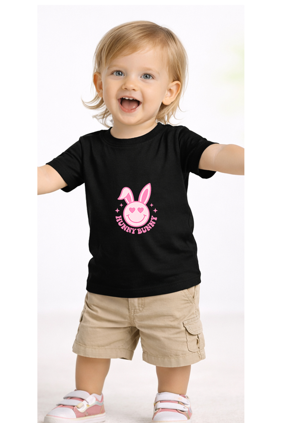 petite pati Siyah Hunnybunny Bebek Tişört %100 Pamuk Penye Çocuk Tshirt Baskılı fotoğrafı 2 (önizleme)