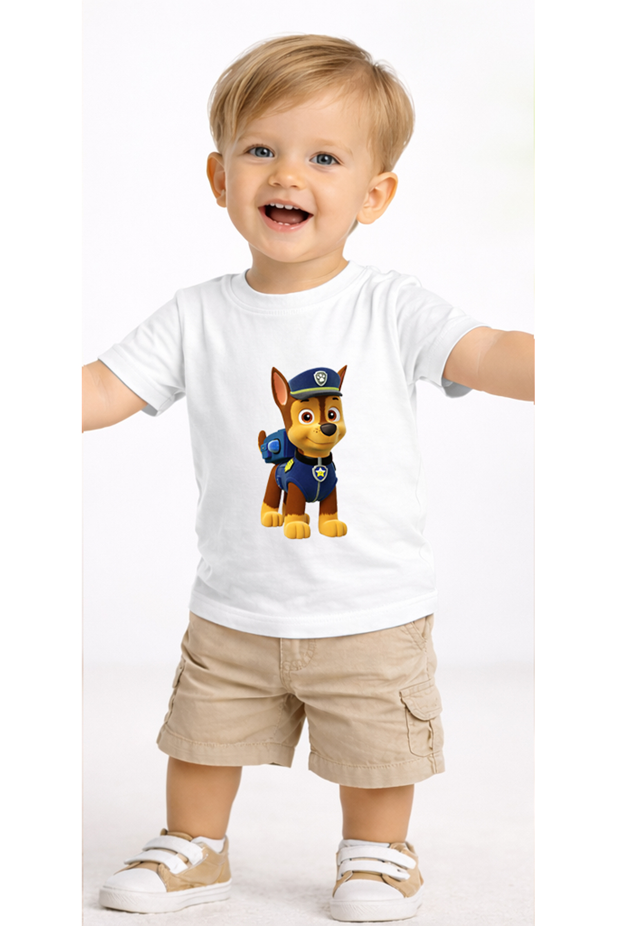petite pati Beyaz Pawpatpolis Bebek Tişört %100 Pamuk Penye Çocuk Tshirt Baskılı fotoğrafı 2 (önizleme)