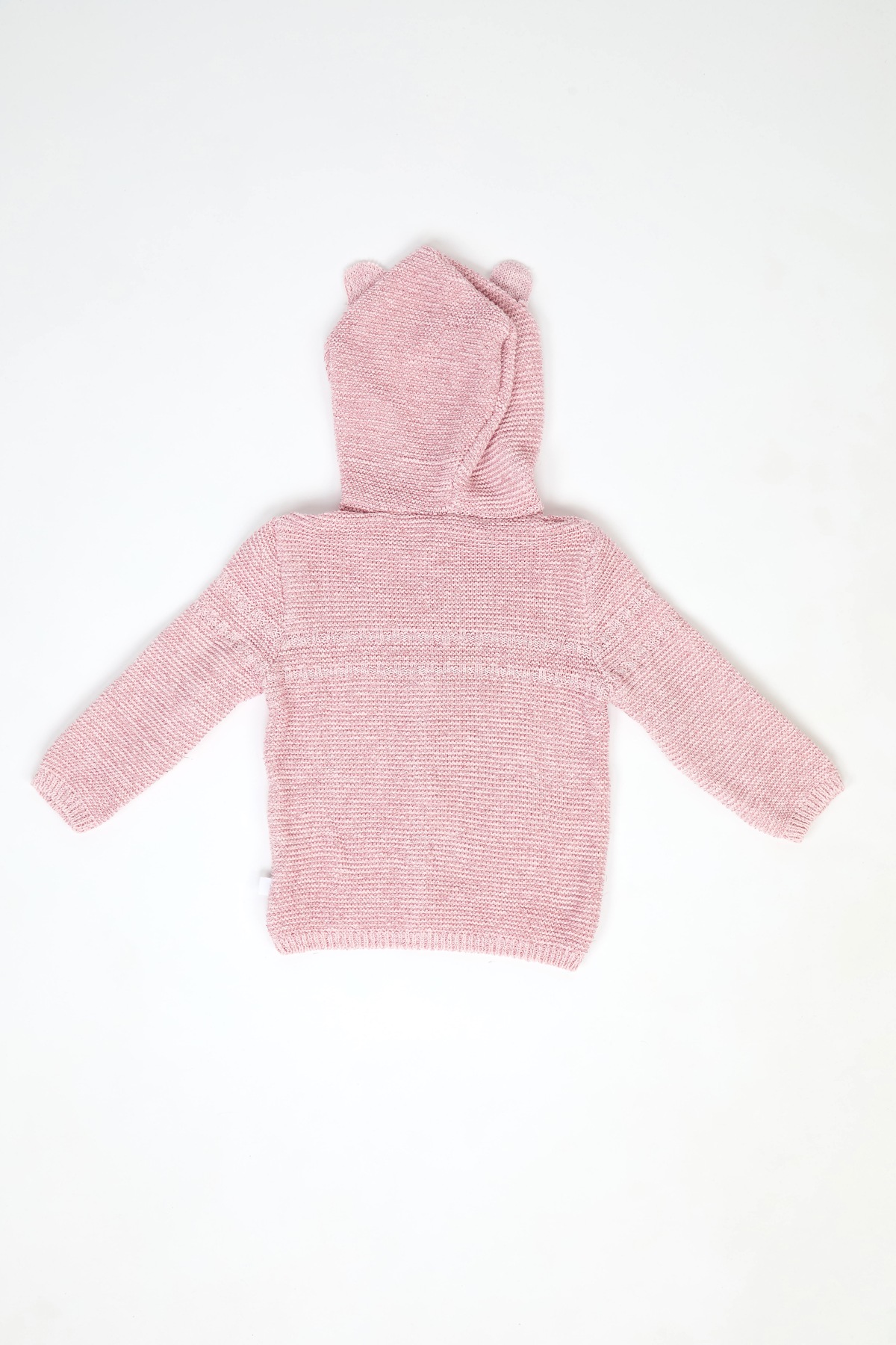 KUEZA KIDS Kız Bebek & Çocuk Simli Kapüşonlu Kulak Detaylı Triko Hırka fotoğrafı 2 (önizleme)