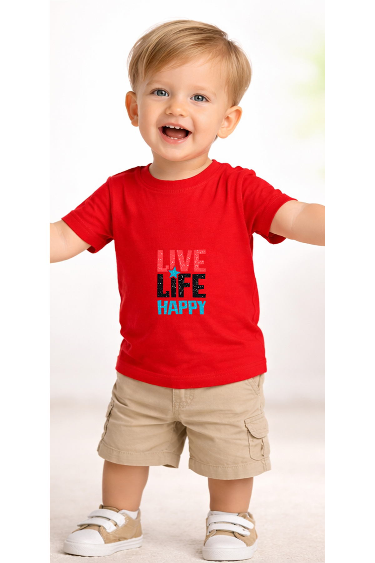 petite pati Kırmızı Livelifehappy Bebek Tişört %100 Pamuk Penye Çocuk Tshirt Baskılı fotoğrafı 2 (önizleme)