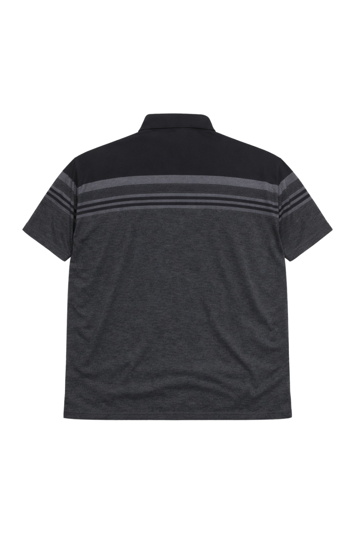 BattalModa Erkek Büyük Beden Melanj Siyah Polo Yaka Kısa Kollu Block Tişört 5XL-6XL-7XL-8XL görsel 5
