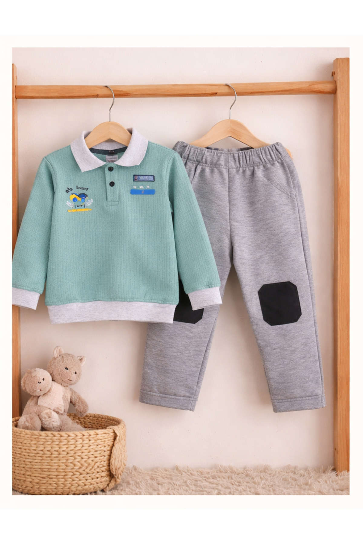 vinezza Renkli Baskılı 1. Kalite Pamuklu Erkek Bebek Takımı fotoğrafı 2 (önizleme)