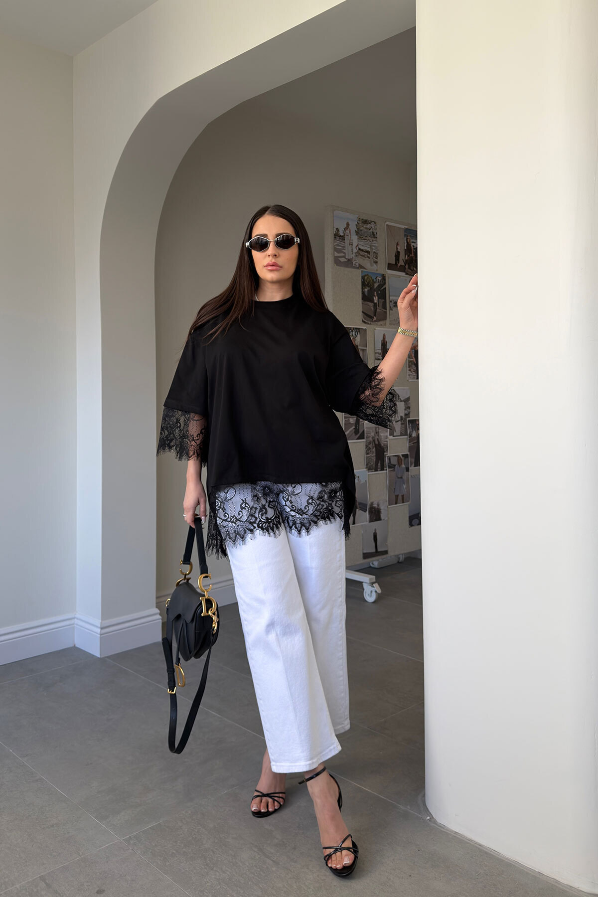 MAGARDE  Dantel Detay Premium Bluz- SİYAH - Görsel 6