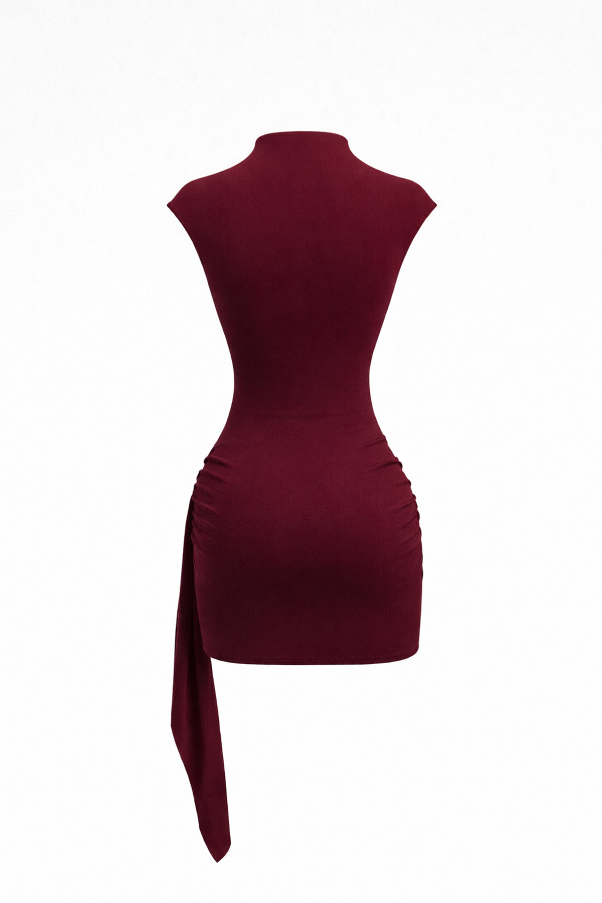 Edela  Kadın Dik Yaka Toka Detaylı Kuşaklı Toparlayıcı Kalıp Elbise - Görsel 2