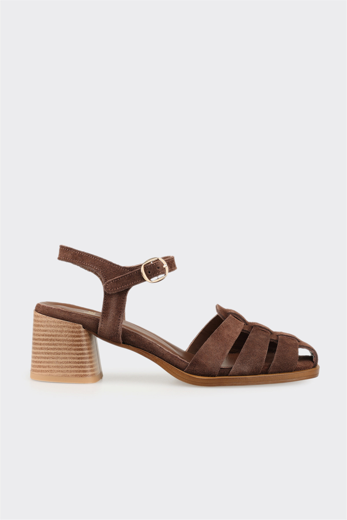 Elle Shoes Kahve Deri Kadın Sandalet