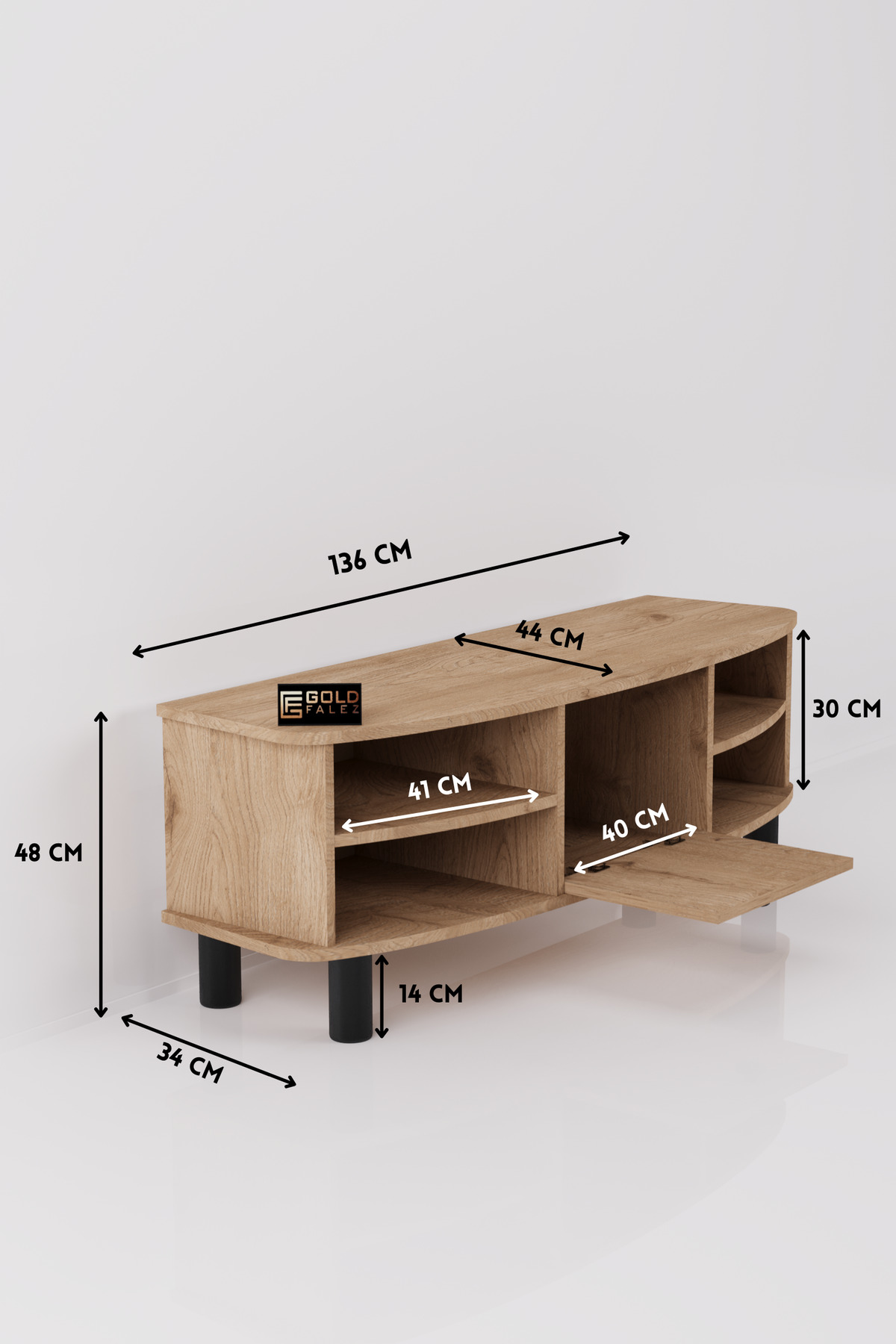 Goldfalez Vienna TV Sehpası Suntalam Bej 136x44 cm görsel 2