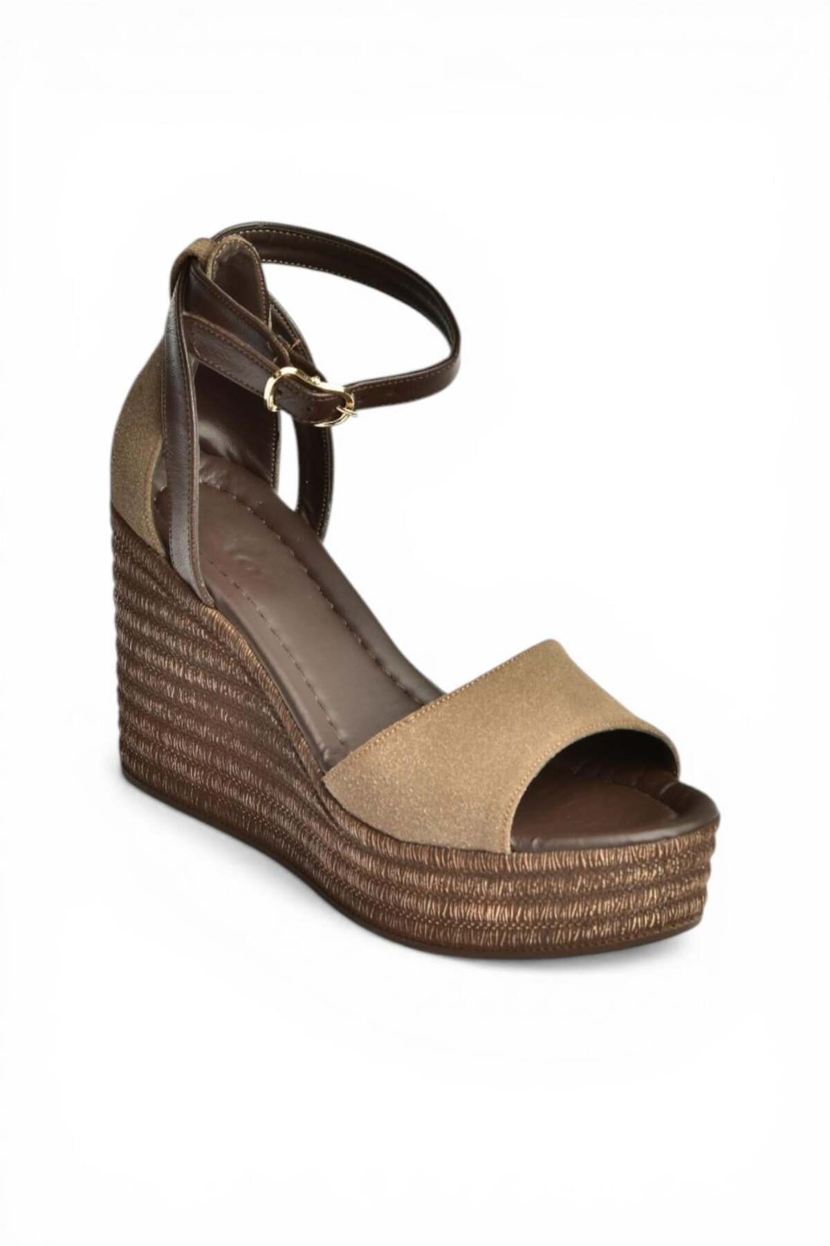 Fox Shoes Y996559102 Kahverengi Dolgu Topuklu Kadın Ayakkabı görsel 4