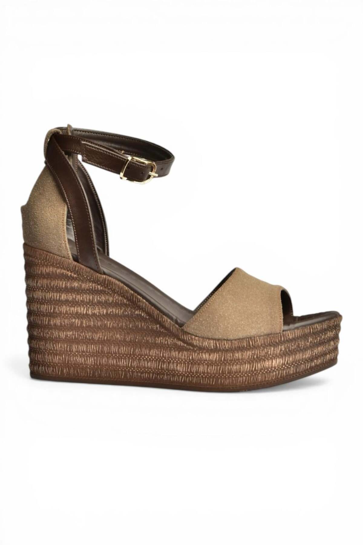 Fox Shoes Y996559102 Kahverengi Dolgu Topuklu Kadın Ayakkabı görsel 5