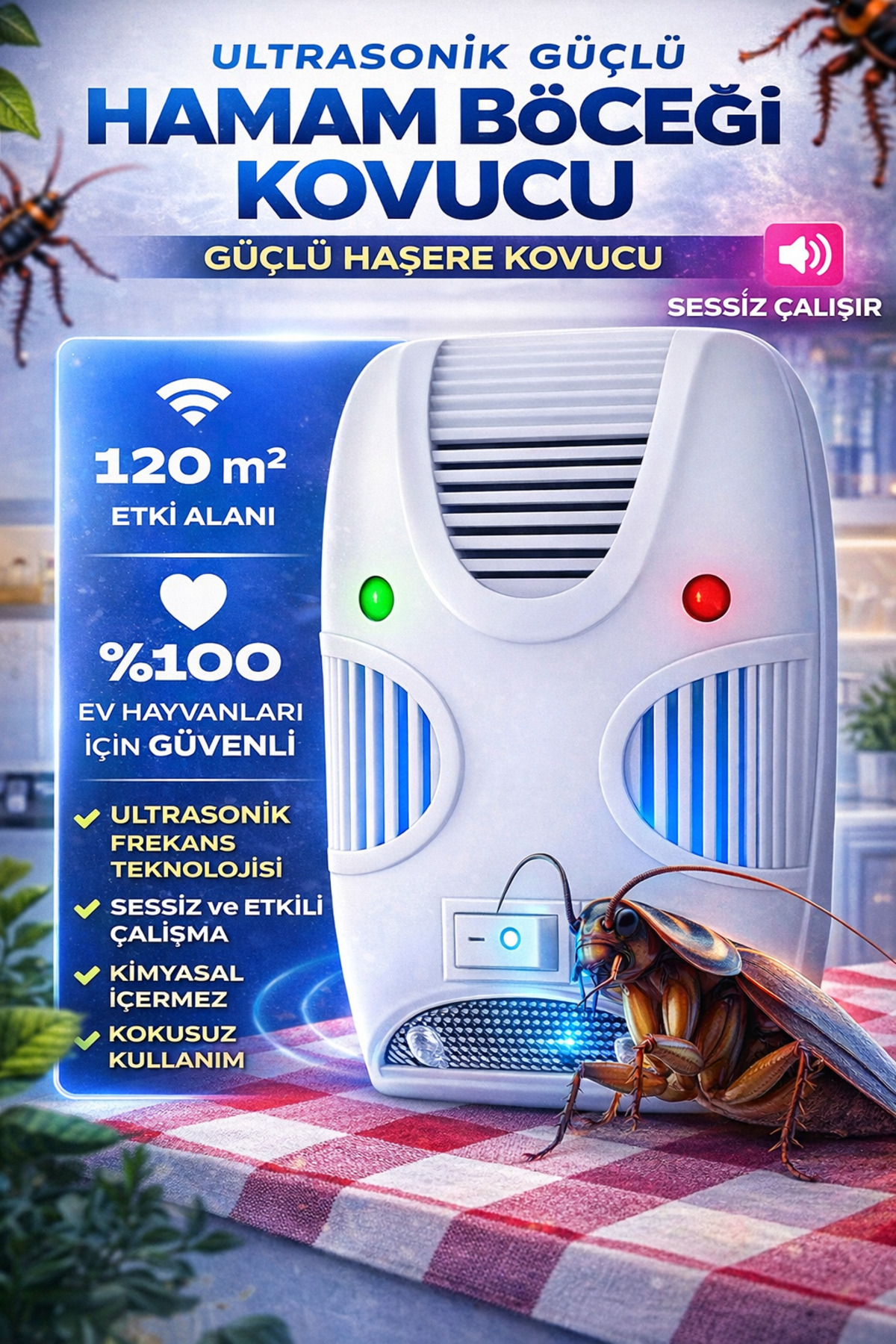 Xolo Lambalı Haşere Kovucu 150m² Hamam Böceği Sivrisinek Kovucu