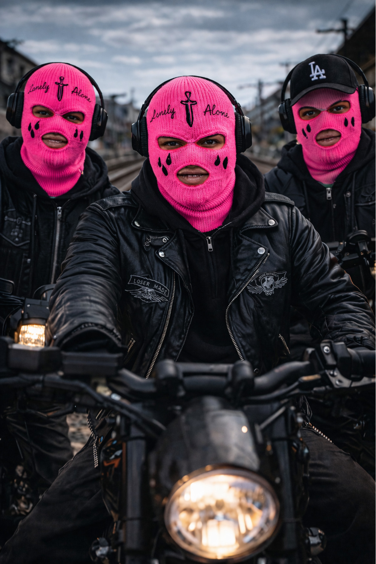 FG KONNİCHİWA MOR KIRMIZI VE PEMBE Kar Maskesi (Balaclava) UnisexStreet Style & Youtuber Tarzı Motor Tutkunları görsel 6