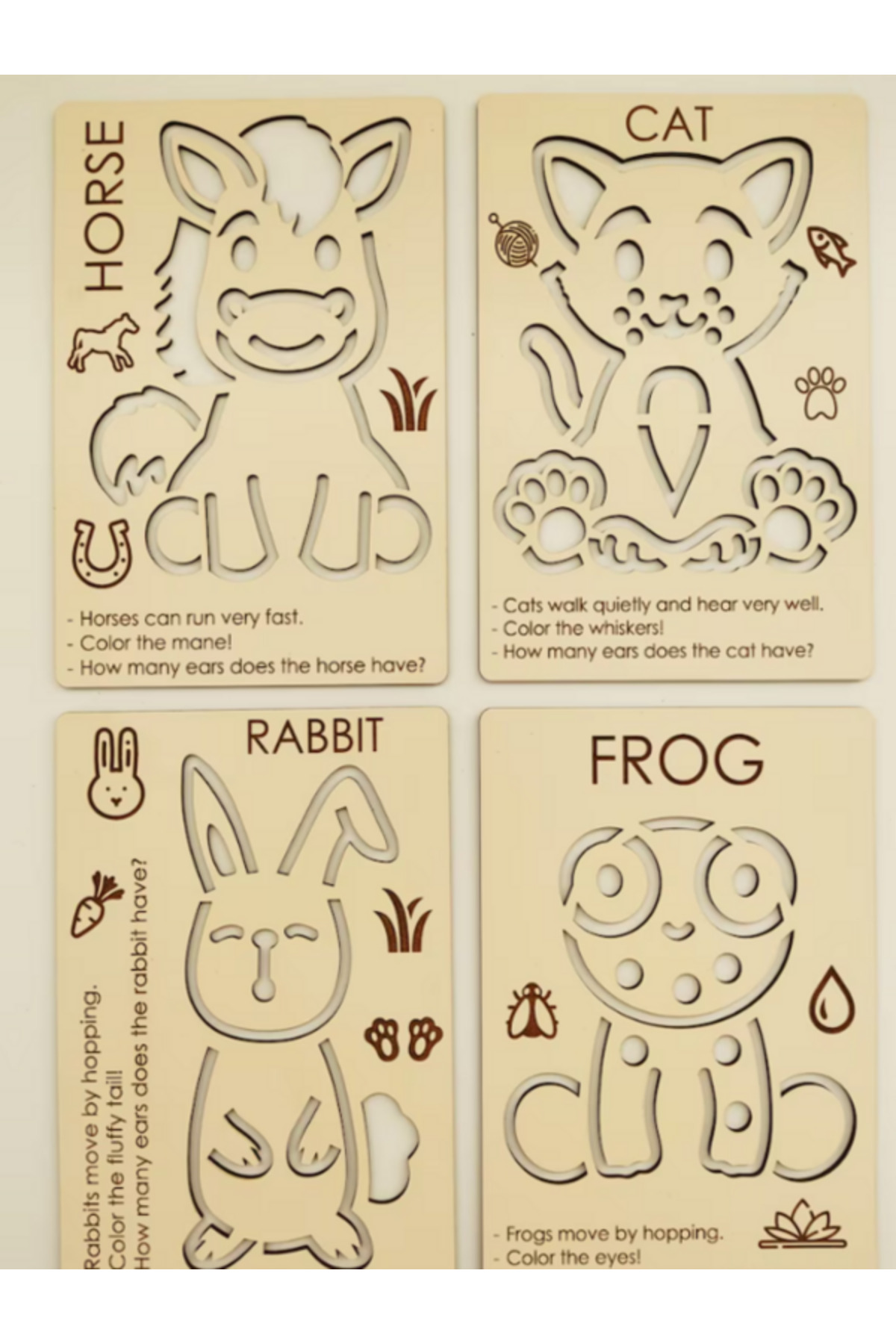 lupi Montessori Ahşap Eğitici Hayvan Resimli Kartlar fotoğrafı 2 (önizleme)