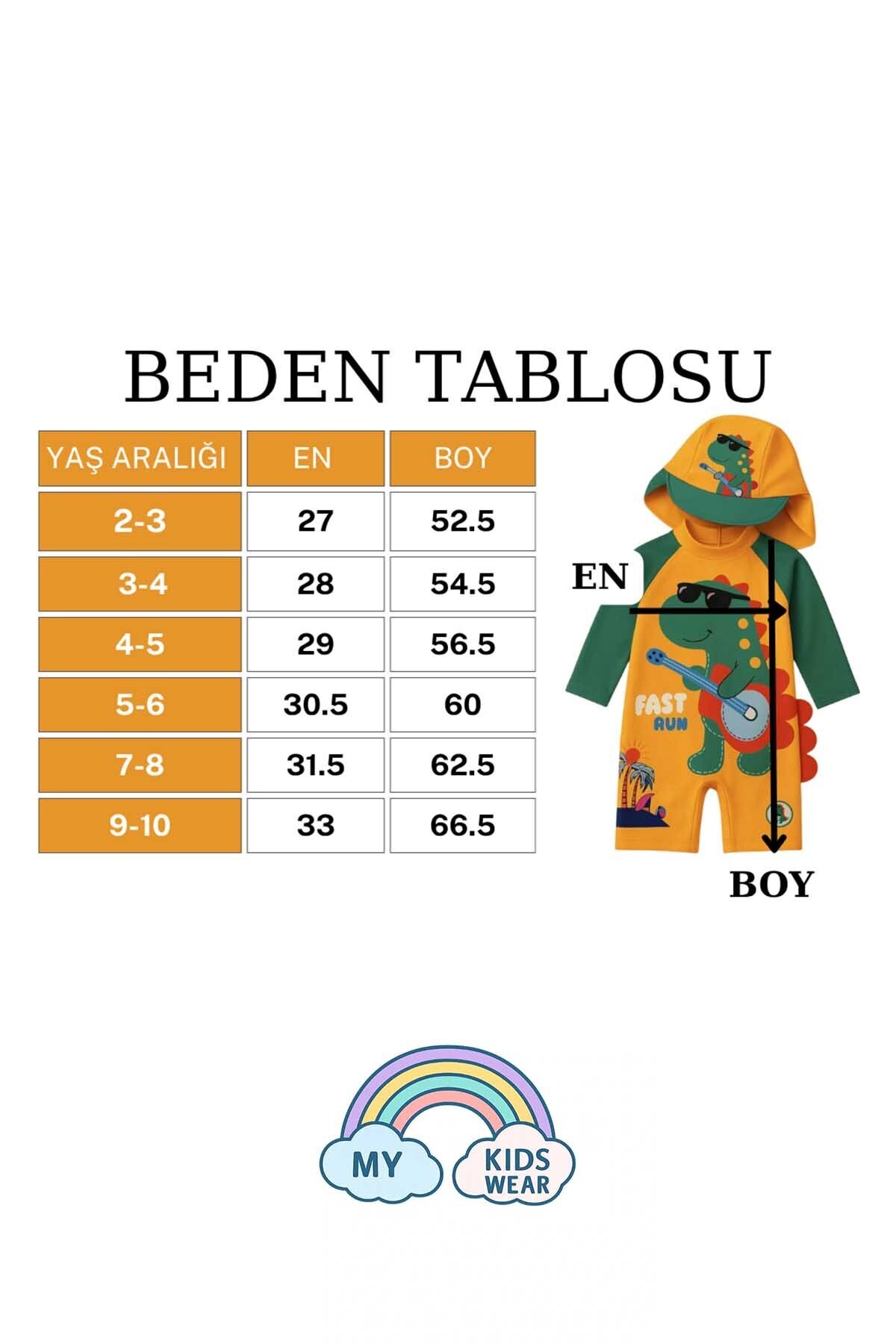 My Kids Wear Çocuk Desenli Mayo Takımı - UV Korumalı Bone ve Güneş Gözlüğü Hediyeli 2'li Set 12695 fotoğrafı 2 (önizleme)