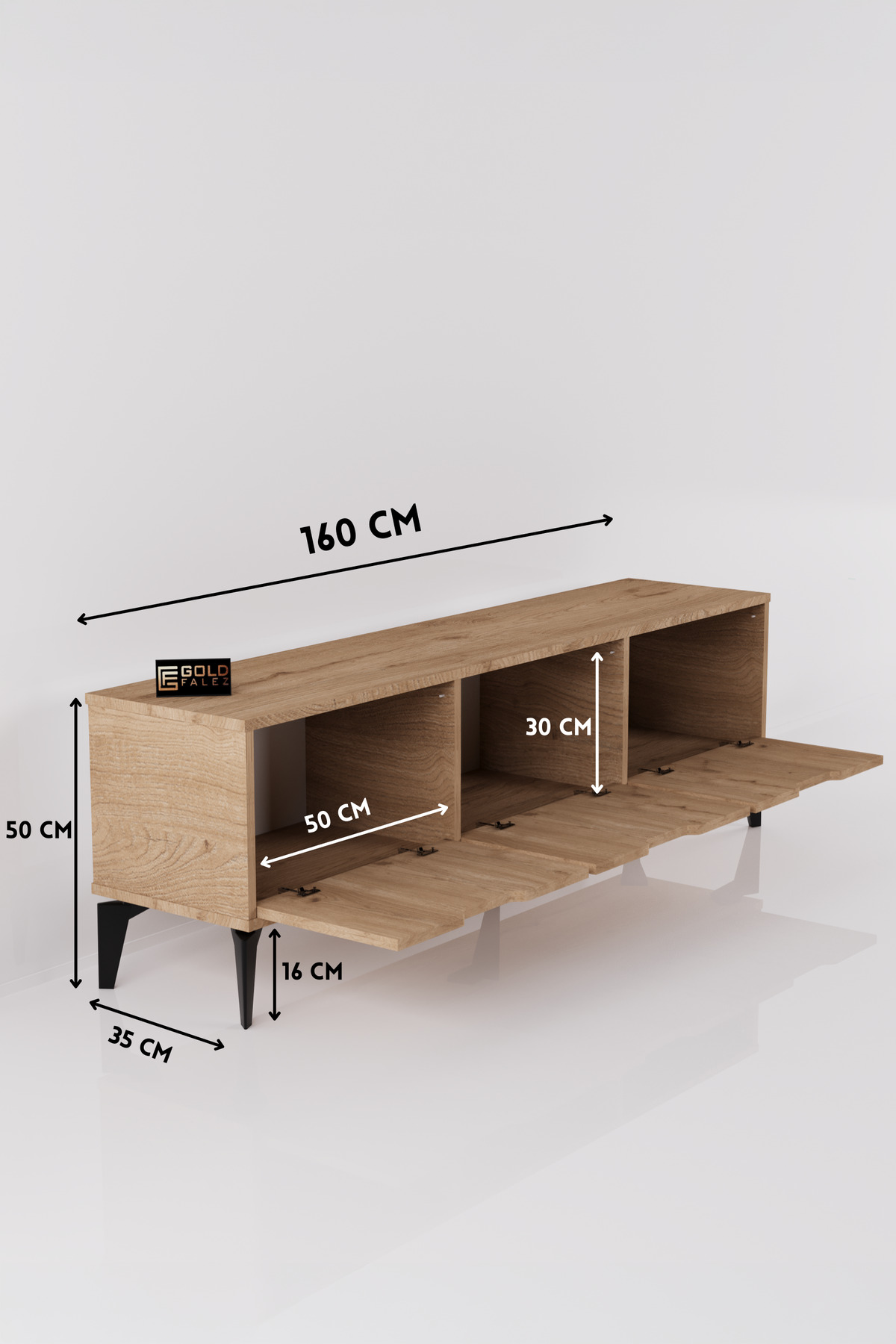 Goldfalez Royal TV Sehpası Suntalam Bej 160x35 görsel 2