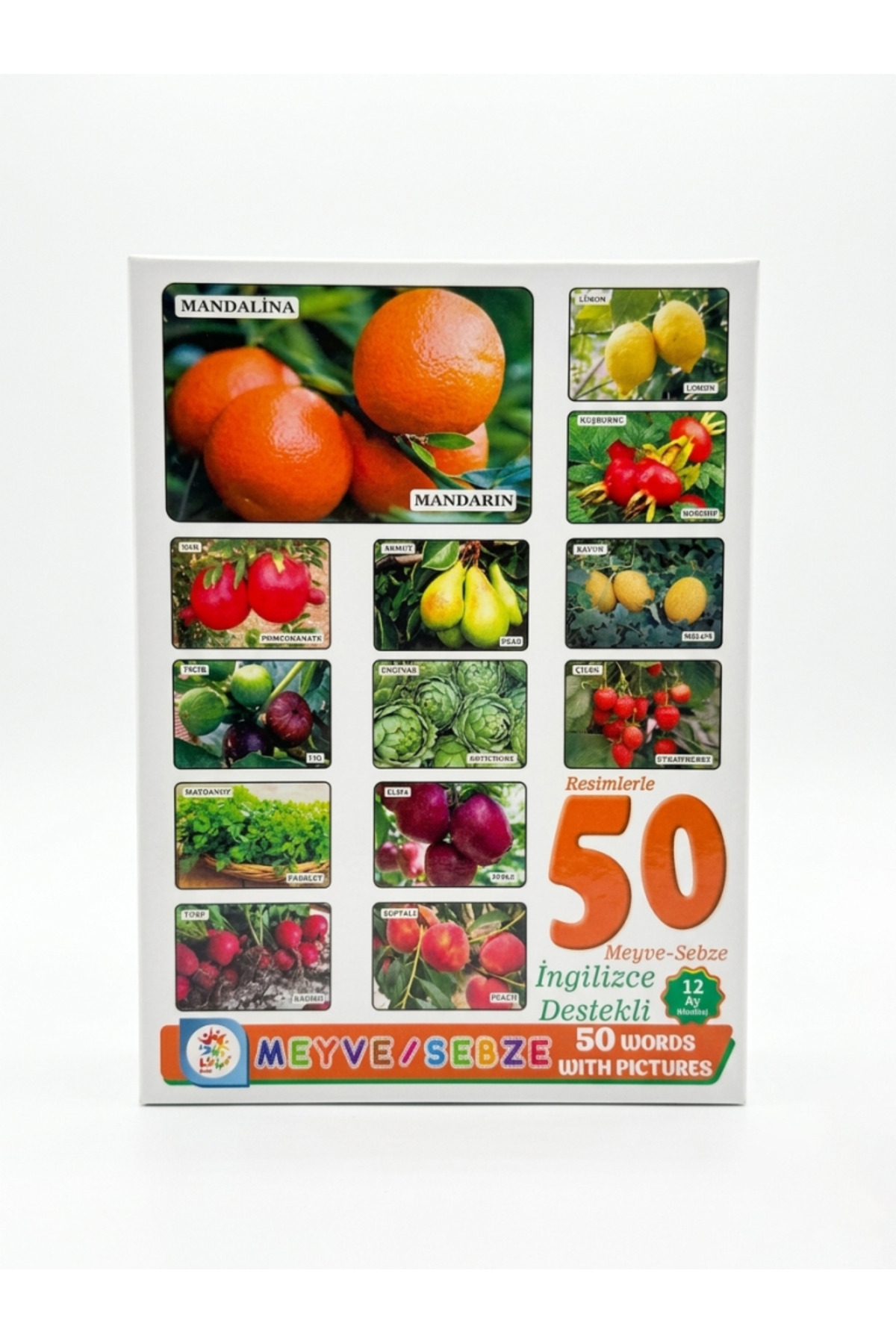 Tıfıl Toys 50 Kartlı Resimli Meyve ve Sebze Eğitici İngilizce Destekli Zeka Oyuncak Kart Oyunu fotoğrafı 5 (önizleme)