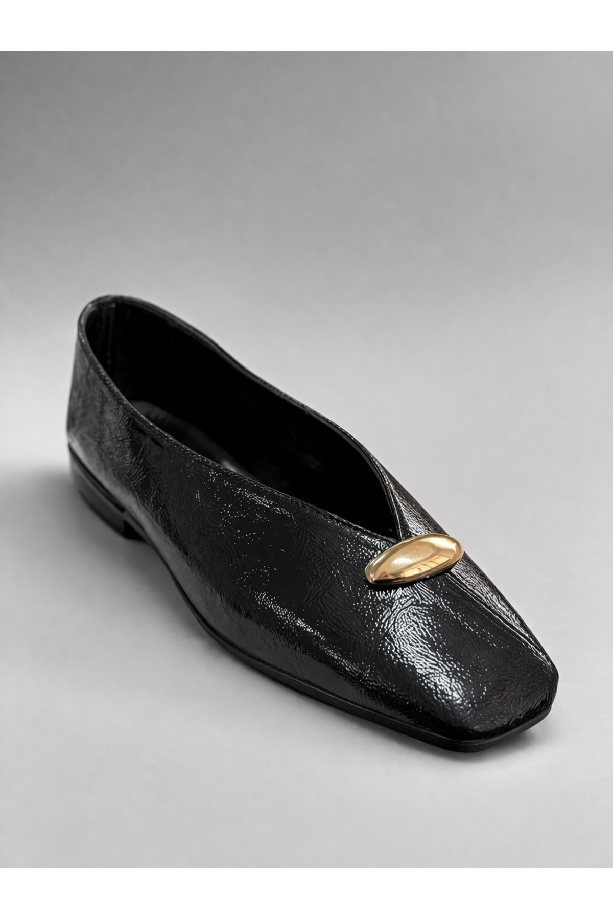 FootFrenzy  Valencia Kadın Yüzük Detay Küt Burun Günlük Şık Babet Ayakkabı - Görsel 5