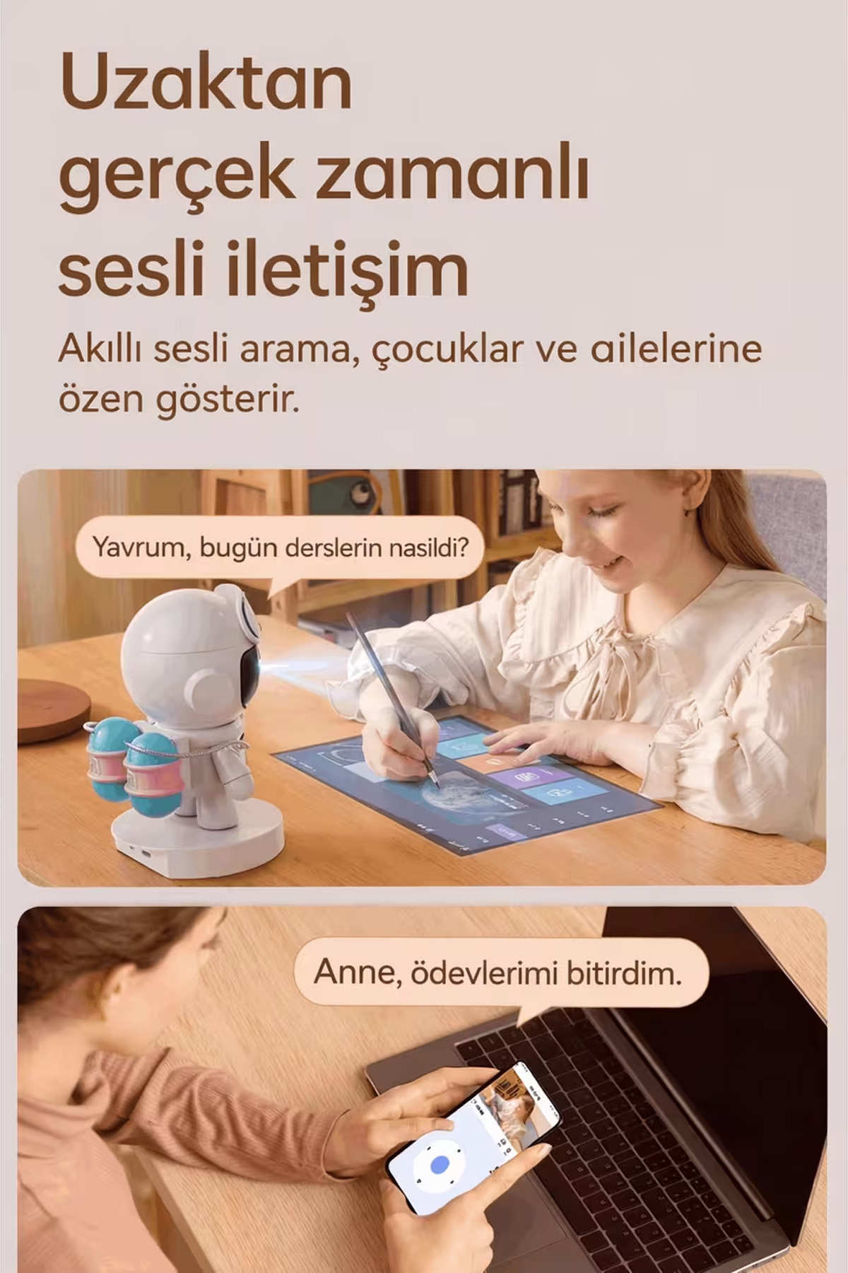 EXENAR Akıllı Robot IP Kamera 4K Ultra HD 2MP 360° DöneN Gece Görüşlü Smart Wifi Ev Çocuk Güvenlik Kamerası fotoğrafı 3 (önizleme)