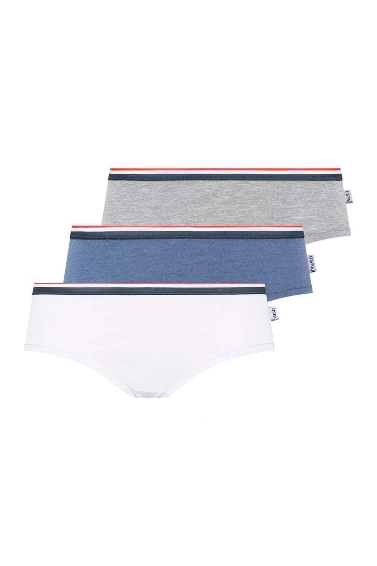 U.S. Polo Assn. Ženske šortsevi od 3 delova - beli - plavi melange - sivi mel...