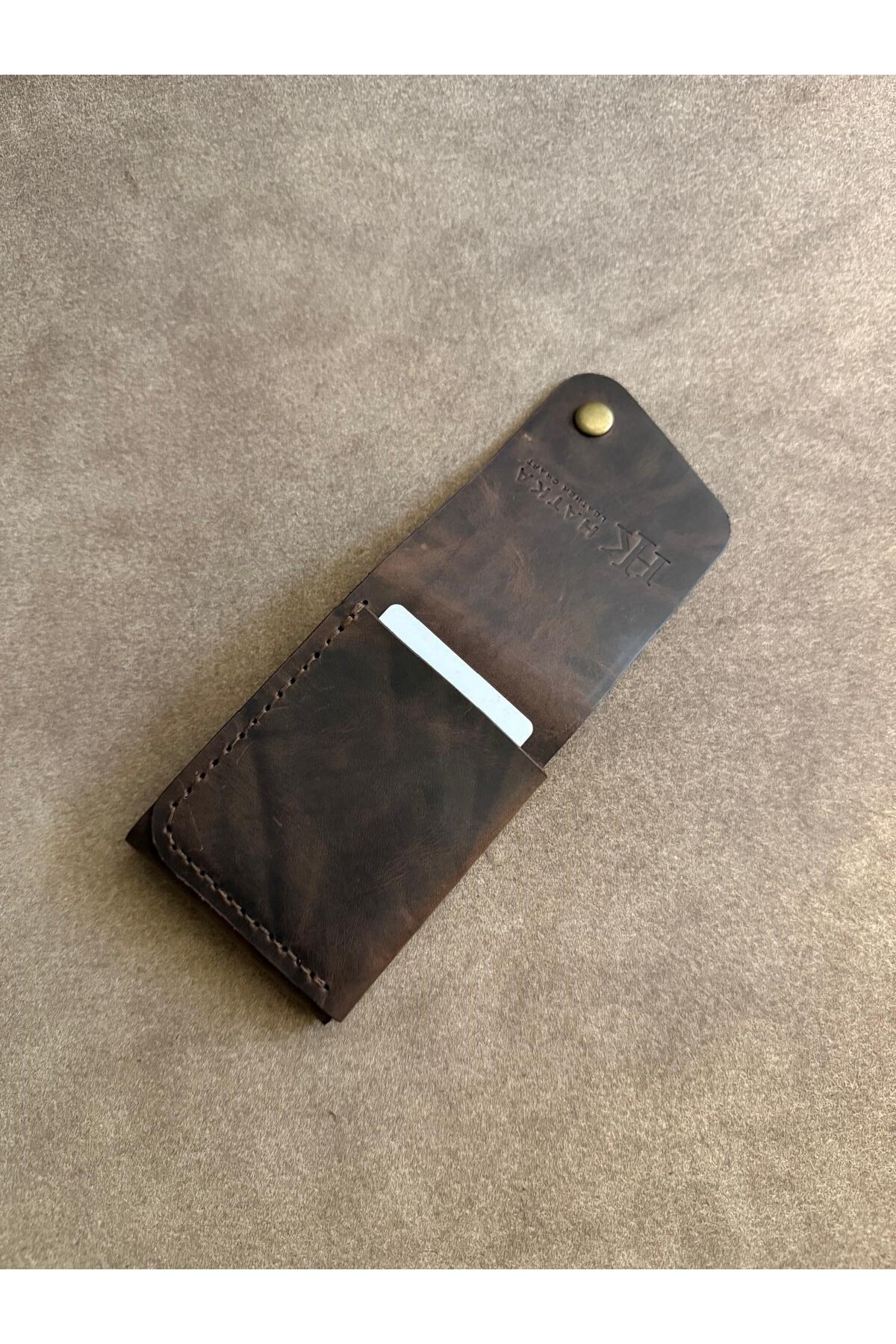 HATKA Leather Craft El Yapımı Hakiki Deri Cüzdan - Slim Fold K2 görsel 8