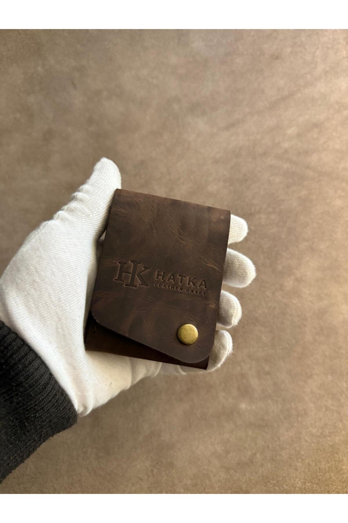 HATKA Leather Craft El Yapımı Hakiki Deri Cüzdan - Slim Fold K2 görsel 2