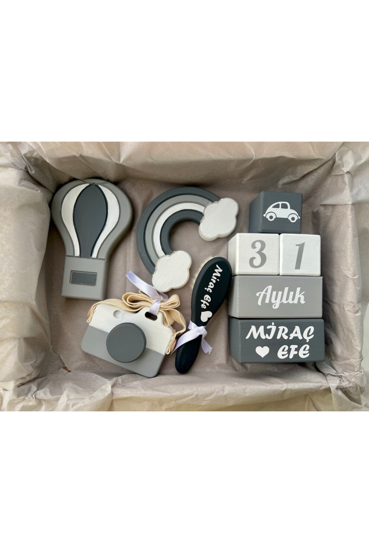 Gri antrasit objeli set