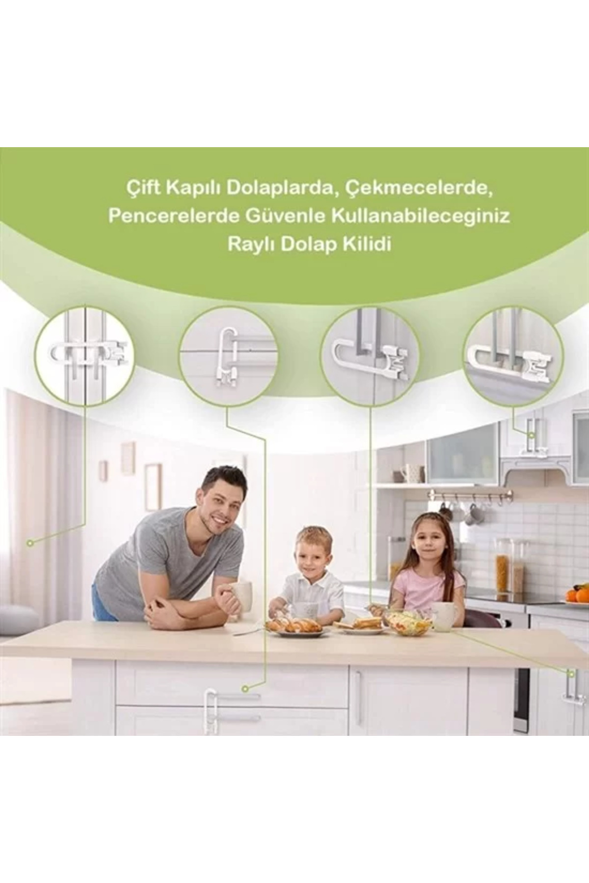Go İthalat Bebek Çocuk Çekmece ve Dolap Koruma Raylı Güvenlik Sistemi Emniyet Kilidi fotoğrafı 4 (önizleme)