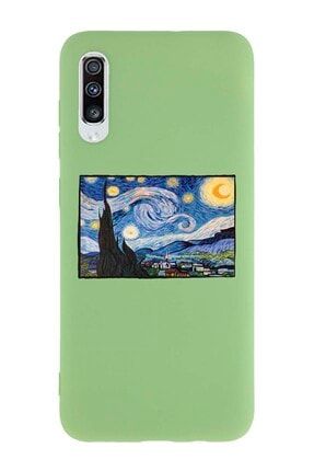Samsung Galaxy A70 Uyumlu Lansman Vincent Van Gogh Yıldızlı Gece Tablosu Desenli Telefon Kılıfı SAMA70LN-273