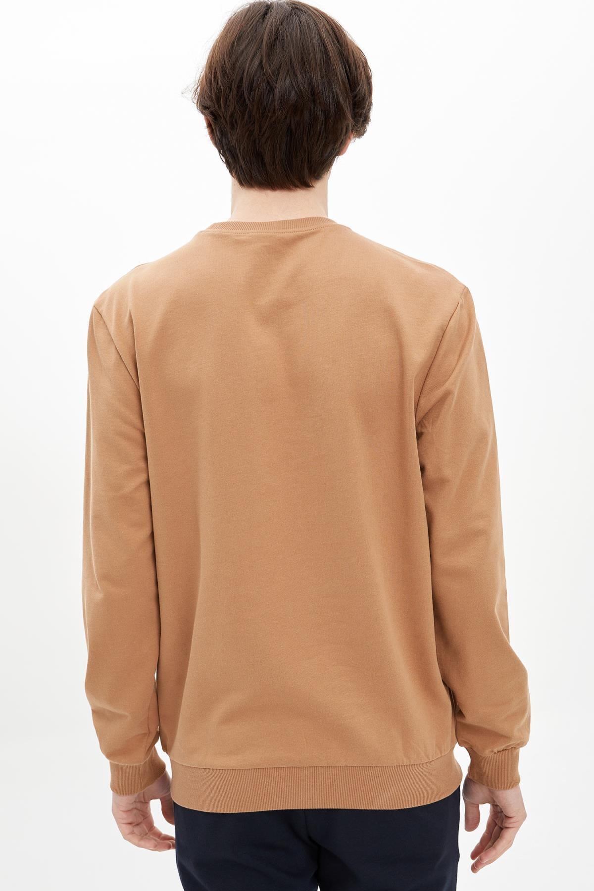 سویشرت مردانه قهوه ای دفاکتو | M7823AZ.20SP.GN872 اورجینال - تصویر 4