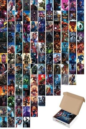Marvel Kahramanlar Çizim Poster Seti - Kolaj Seti - 110 Adet - Arkası Yapışkanlı 10cm*15cm - Kutulu kolaj71marvel112