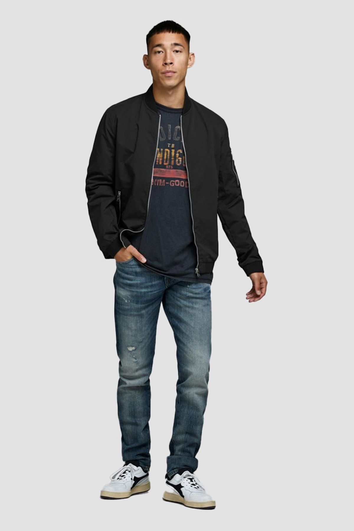 Jack & Jones-JACK JONES Men's Water Resistant Bomber Jacket 12165203 3