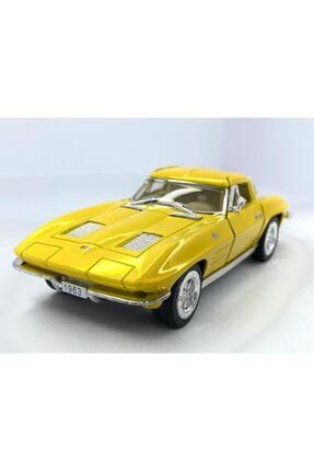 1963 Corvette Sting Ray - Çek Bırak 5inch. Lisanslı Model Araba, Oyuncak Araba 1:36 KT5358D