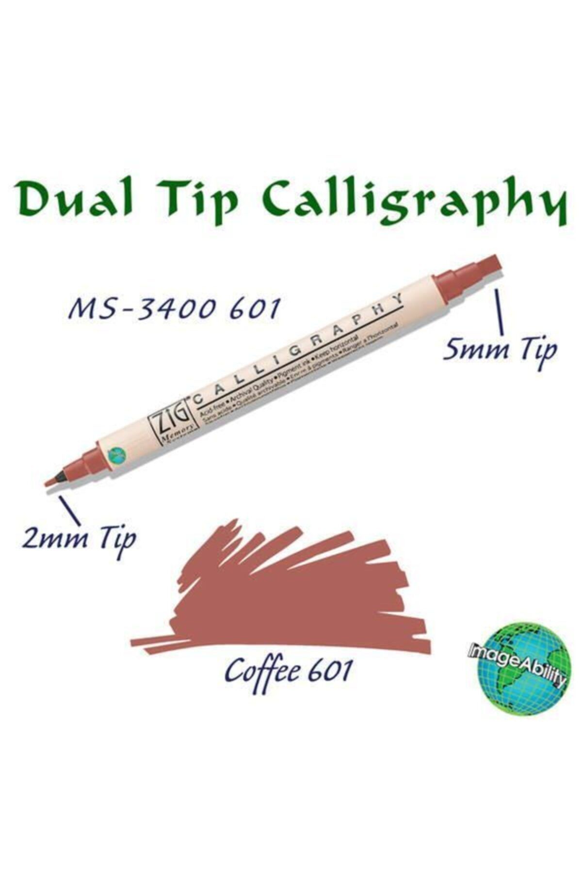 Zig-Calligraphy Double End Calligraphy Pen 2mm + 5mm 601 Coffee 2