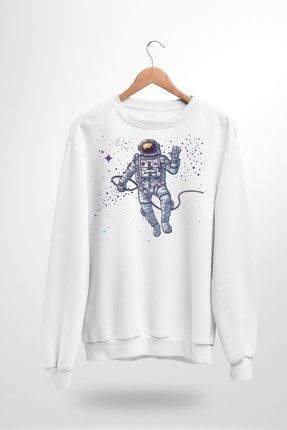 Crazy Astronot Beyaz Sweatshirt P27565S4693
