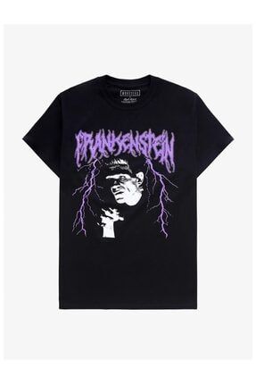 Evrensel Canavarlar Frankenstein Canavarı Metal Siyah Tshirt Model 34 06446