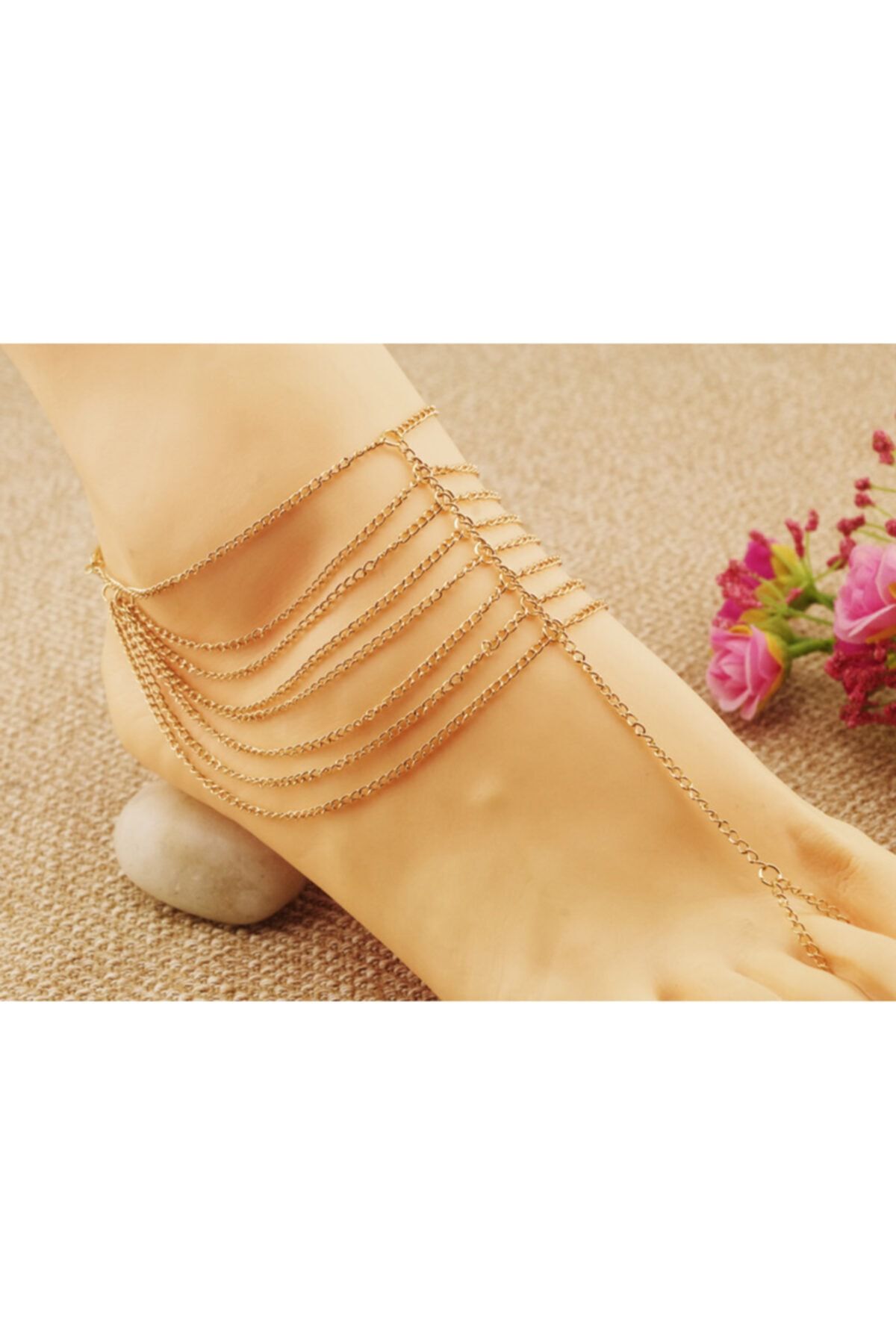 MisBoho-Non-Tarnish Gold Colored Multiple Chain Anklet 2