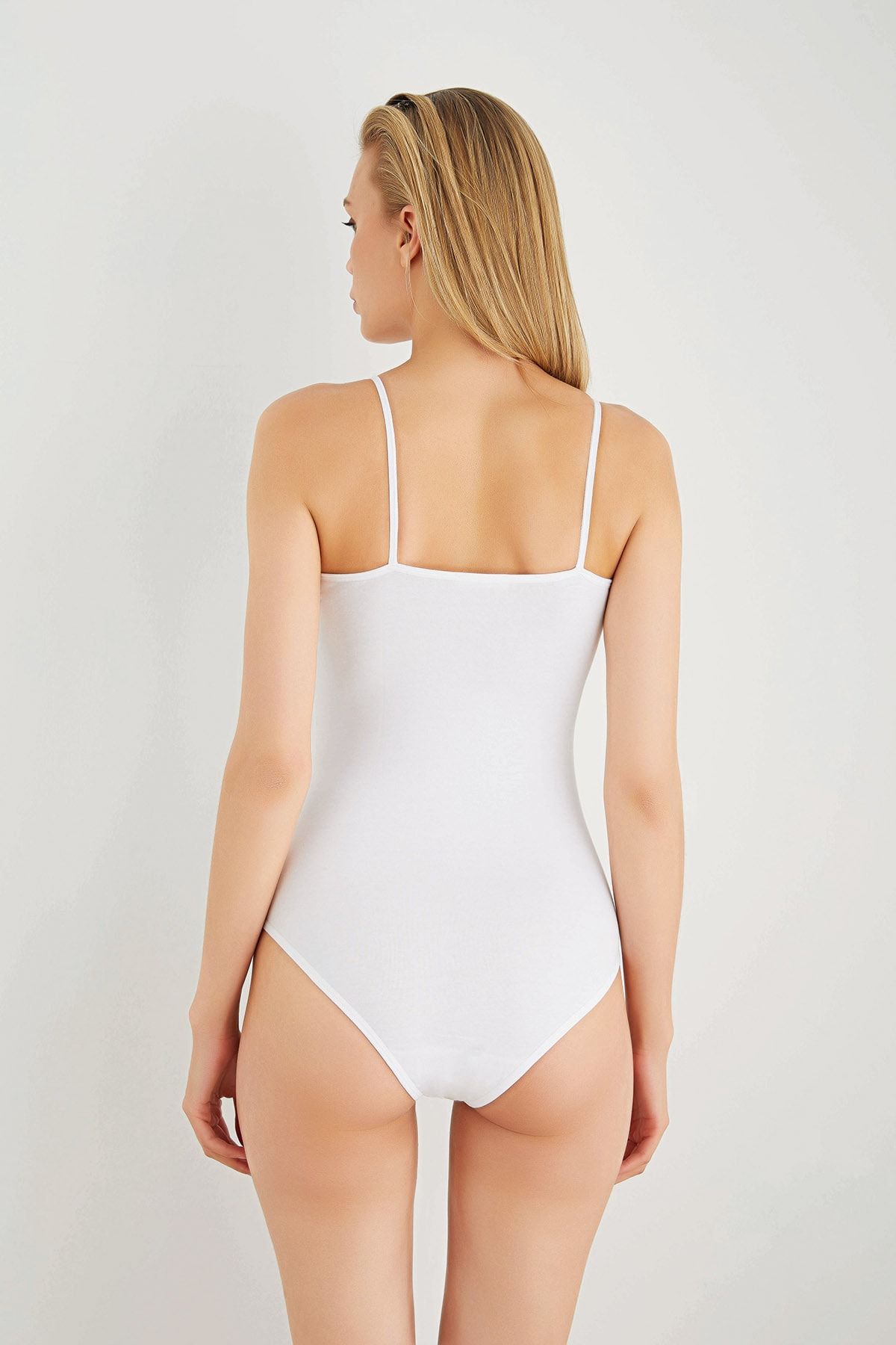 Sevim-Pack of 6 Thin Straps Body Undershirt with Snap Fasteners 3
