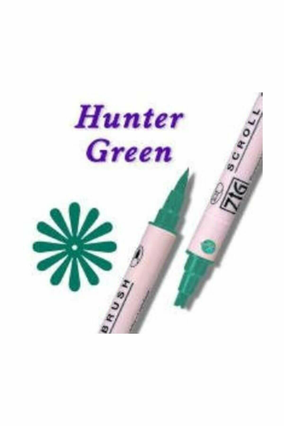 Zig-Scroll & Brush Double Line and Brush Tip Calligraphy and Shading Pen 401 Hunter Green 3