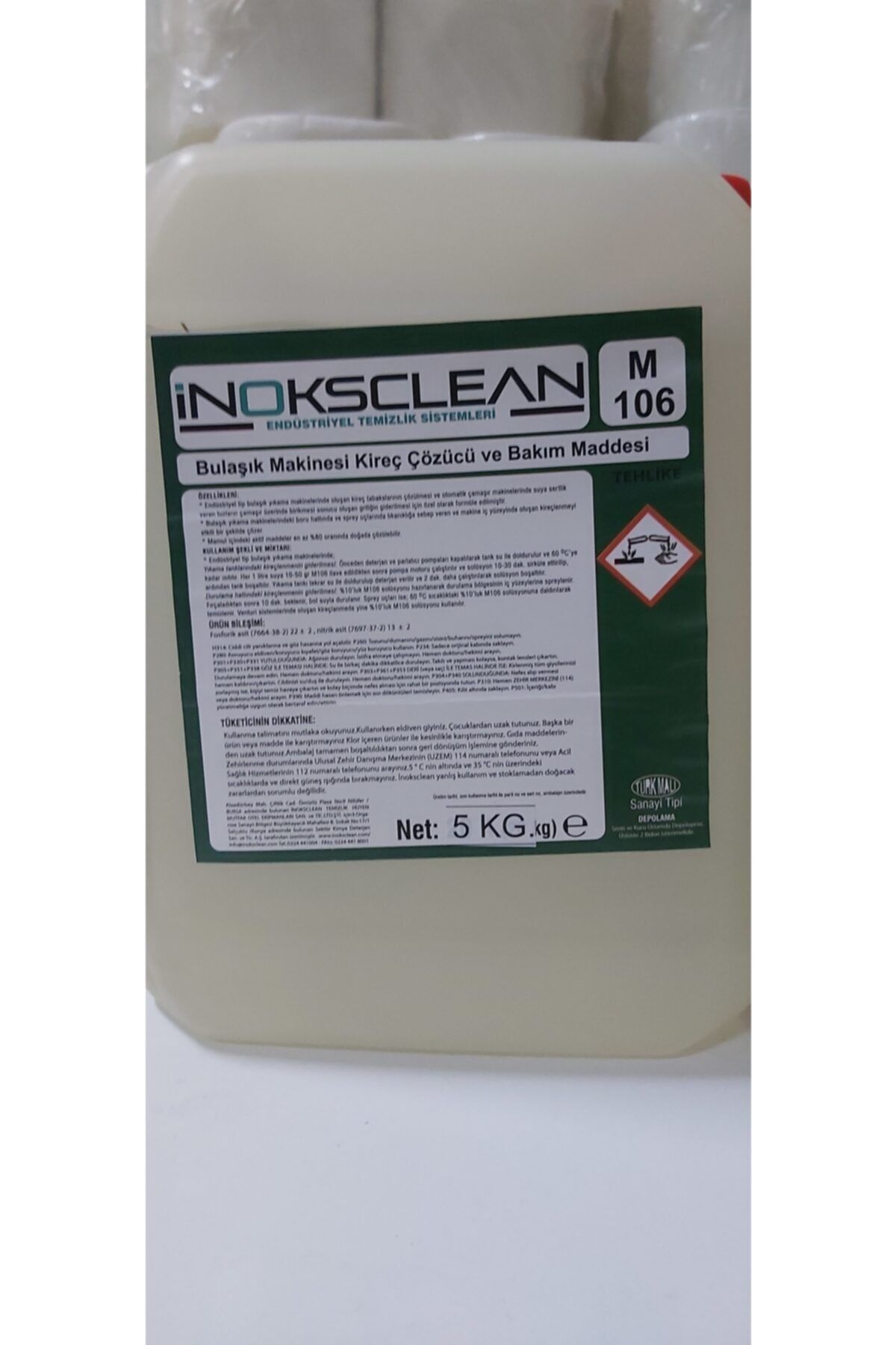 İnoksclean Bulaşık Yıkama Makinesi Kireç Çözme Ve Bakım Maddesi