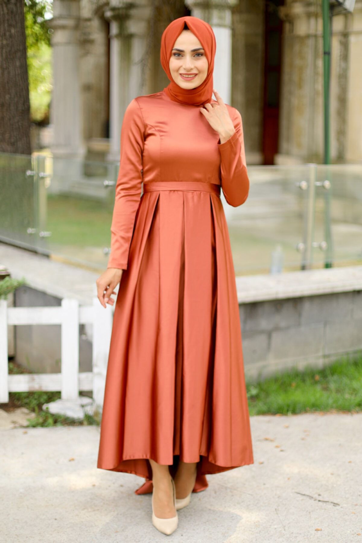 Orange skirt hijab clearance