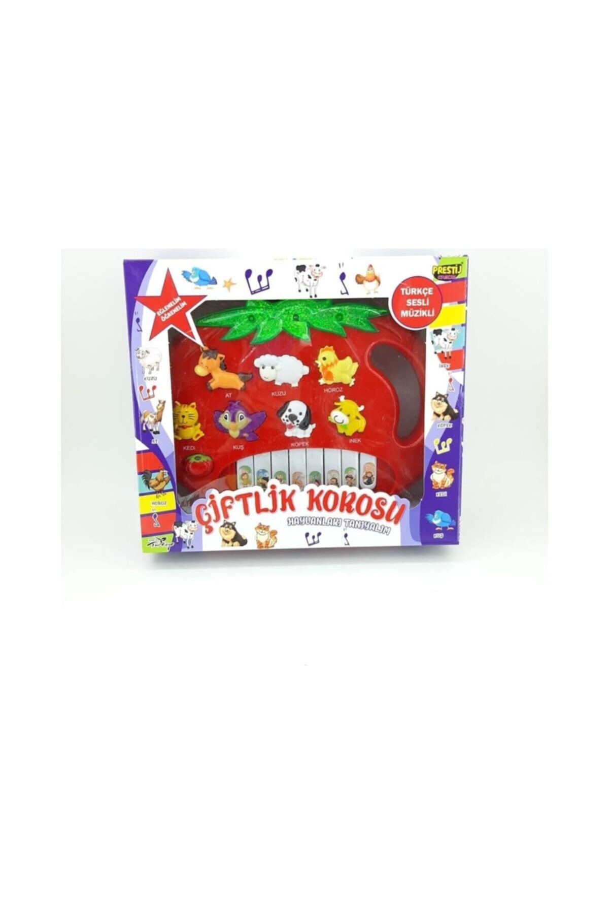 Piano Red Strawberry Shaped Farm Choir with Turkish Sound Music with Battery