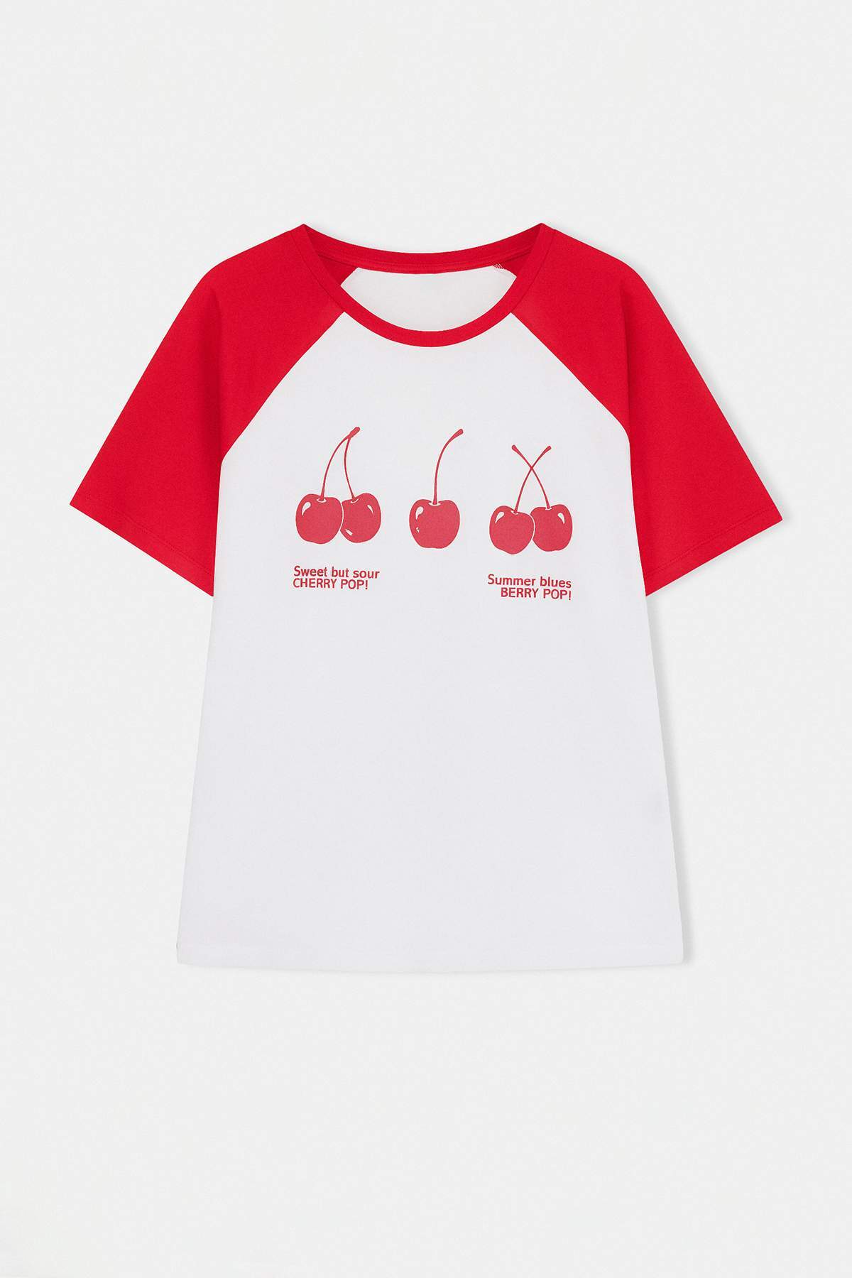 Trendyolmilla Curve Kırmızı Renk Bloklu Baskılı %100 Pamuk Örme Büyük Beden T-shirt TBBSS23BF00014