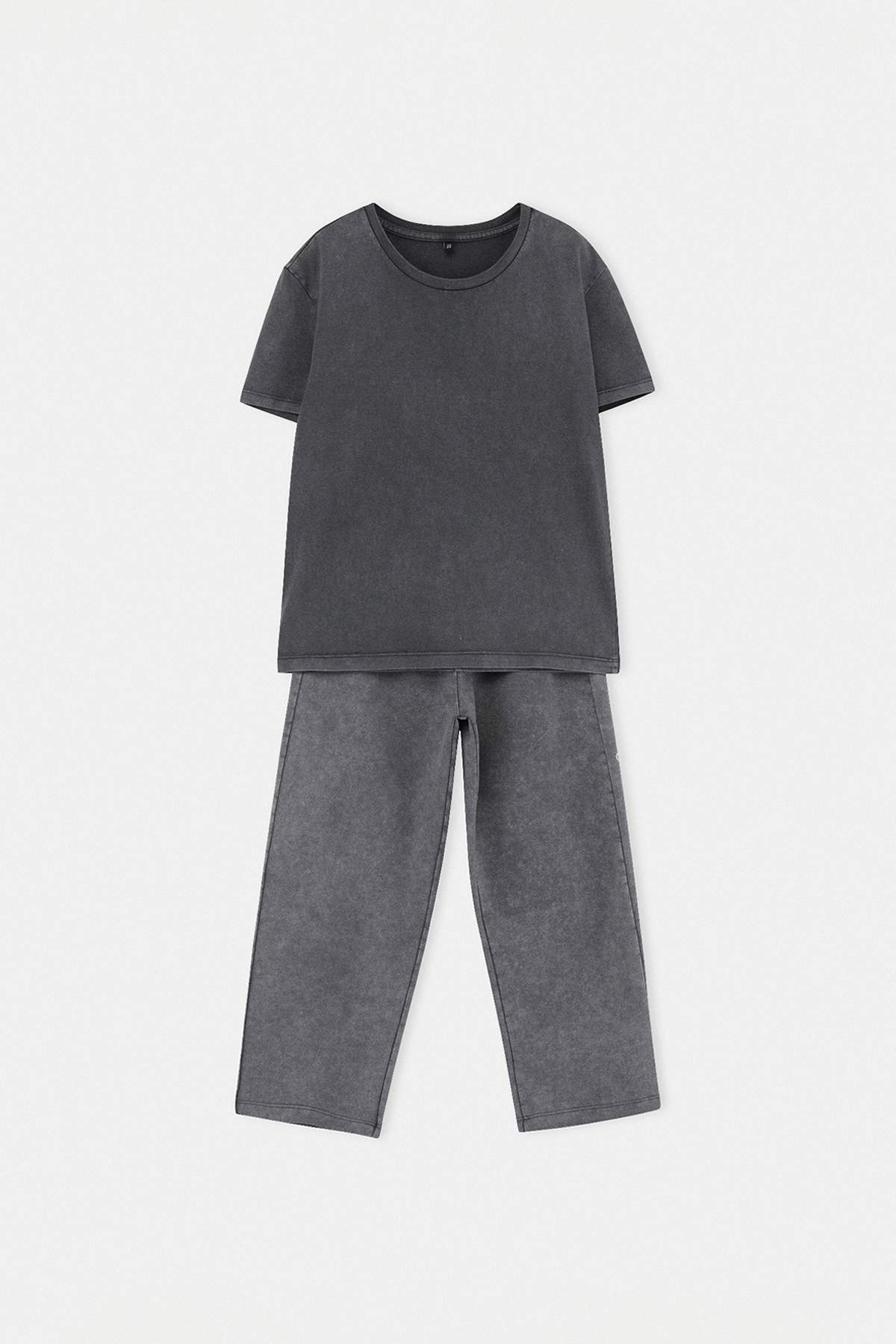 Trendyolmilla  Antrasit Düz Örme Erkek Çocuk Asit Yıkamalı Alt - Üst Takım TKDSS26AU00011 - Görsel 4