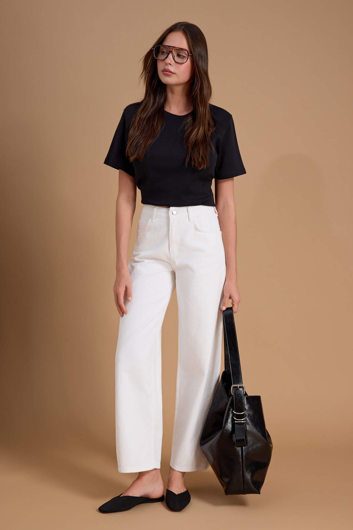 Trendyolmilla  Beyaz Yüksek Bel %100 Pamuk Barrel Jeans TWOSS26JE00164 - Görsel 2