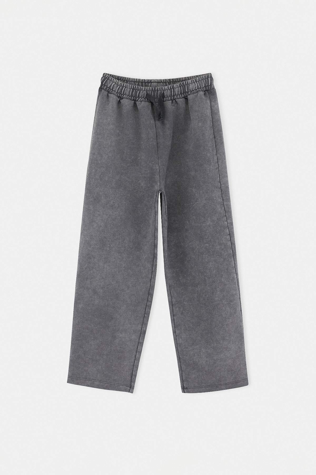 Trendyolmilla  Antrasit Düz Örme Erkek Çocuk Asit Yıkamalı Alt - Üst Takım TKDSS26AU00011 - Görsel 6