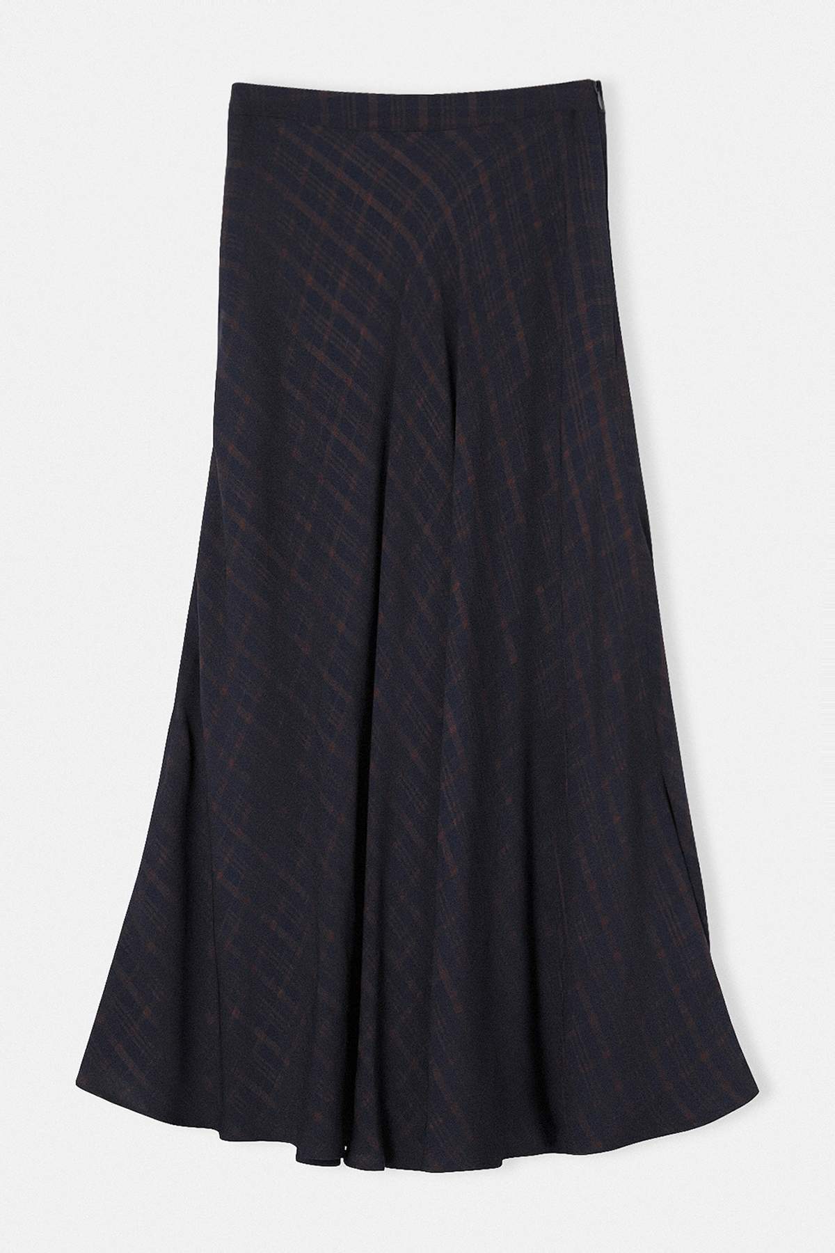 Trendyolmilla  Lacivert Astarlı Ekoseli Dökümlü Etek TCTSS26EE00022 - Görsel 5